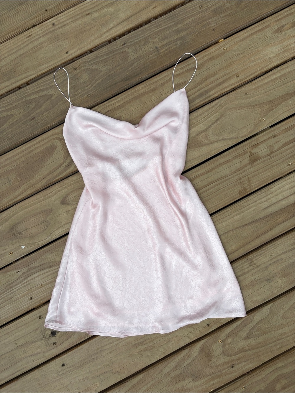 Meshki Blush Satin Slip Dress